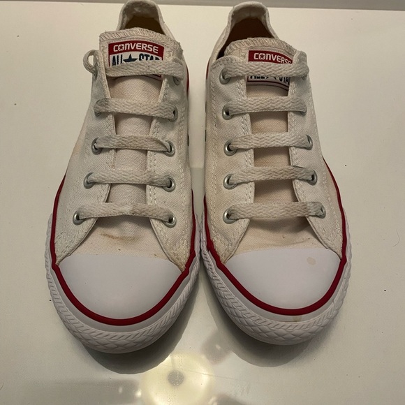 Converse White and Red Sneakers Classic Canvas Design size 3 - Picture 2 of 6